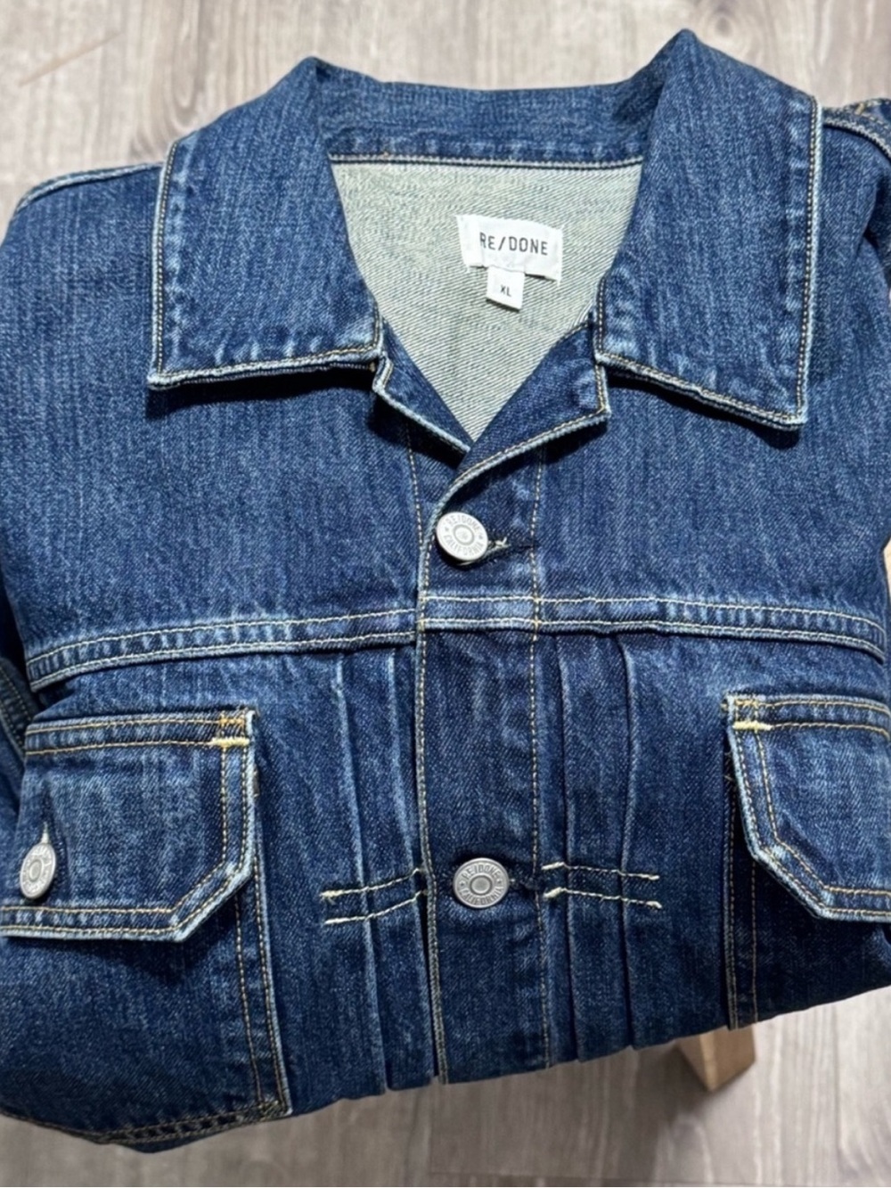 NWT RE/DONE 1 Year Wear Vintage Blue Classic Denim Jacket Mens XL $450 - Picture 11 of 16